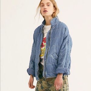 Free people quilted denim jacket
